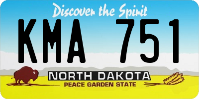 ND license plate KMA751