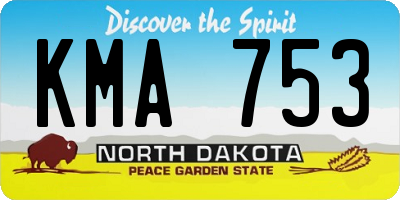 ND license plate KMA753