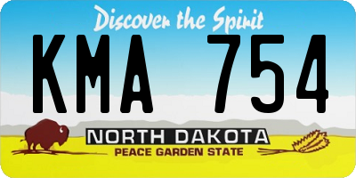 ND license plate KMA754