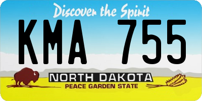 ND license plate KMA755