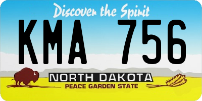 ND license plate KMA756