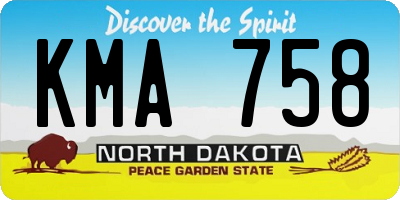ND license plate KMA758