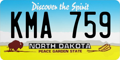ND license plate KMA759
