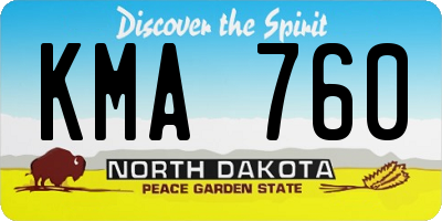 ND license plate KMA760