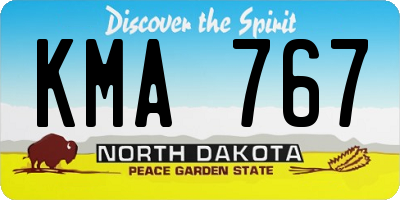 ND license plate KMA767