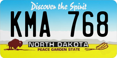 ND license plate KMA768