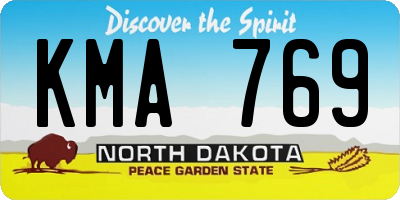 ND license plate KMA769
