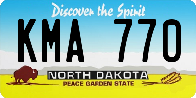 ND license plate KMA770