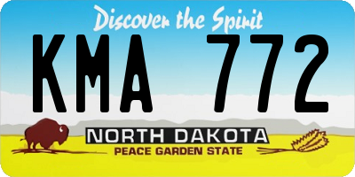 ND license plate KMA772