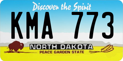 ND license plate KMA773