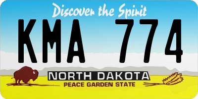 ND license plate KMA774