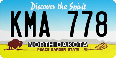 ND license plate KMA778