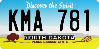ND license plate KMA781