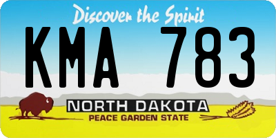 ND license plate KMA783