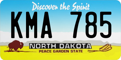 ND license plate KMA785
