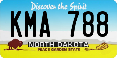 ND license plate KMA788