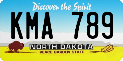 ND license plate KMA789