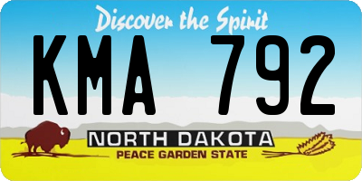 ND license plate KMA792