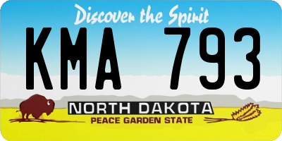 ND license plate KMA793