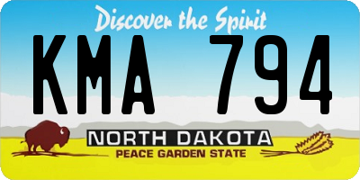 ND license plate KMA794