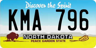 ND license plate KMA796