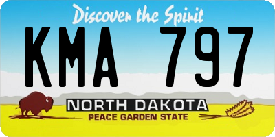ND license plate KMA797