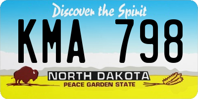 ND license plate KMA798