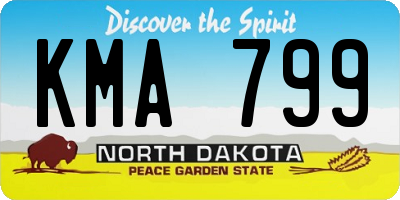 ND license plate KMA799