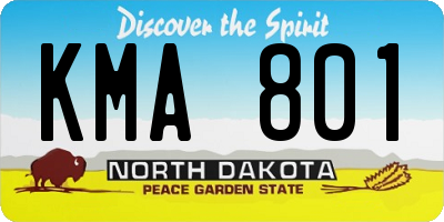 ND license plate KMA801