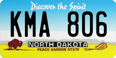 ND license plate KMA806