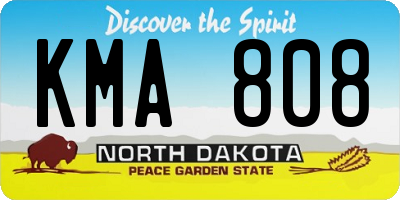 ND license plate KMA808
