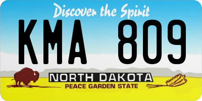 ND license plate KMA809