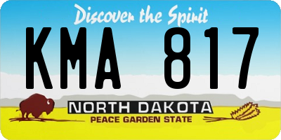 ND license plate KMA817