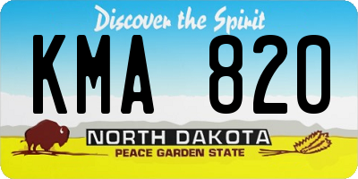 ND license plate KMA820