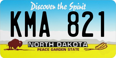 ND license plate KMA821
