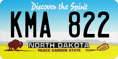 ND license plate KMA822