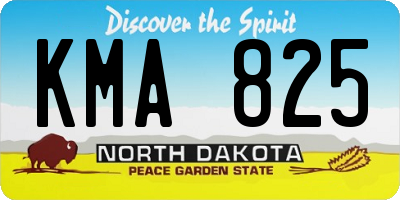 ND license plate KMA825