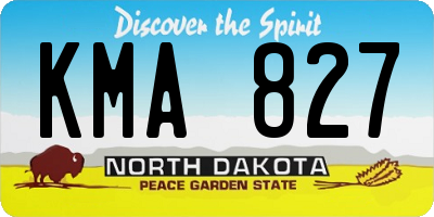 ND license plate KMA827