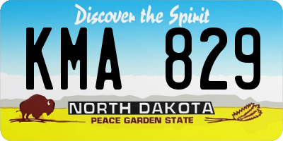 ND license plate KMA829
