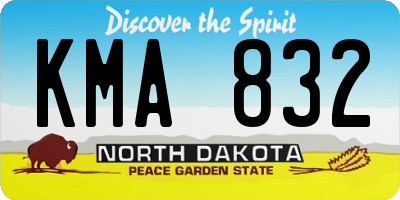 ND license plate KMA832