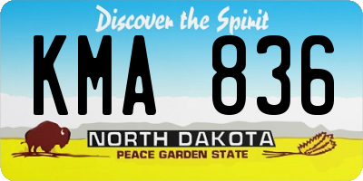 ND license plate KMA836