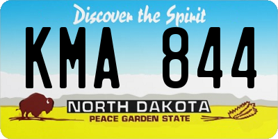 ND license plate KMA844