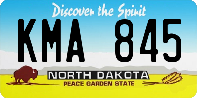 ND license plate KMA845
