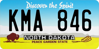ND license plate KMA846