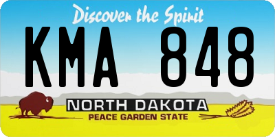 ND license plate KMA848