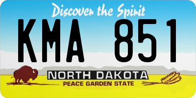 ND license plate KMA851