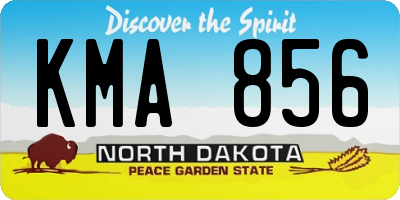ND license plate KMA856