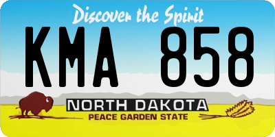 ND license plate KMA858