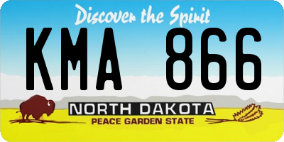 ND license plate KMA866