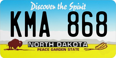 ND license plate KMA868